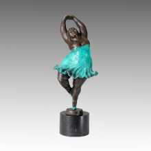 Танцовщица Бронзовая скульптура Полненькая Леди Декор дома Статуя из латуни TPE-356